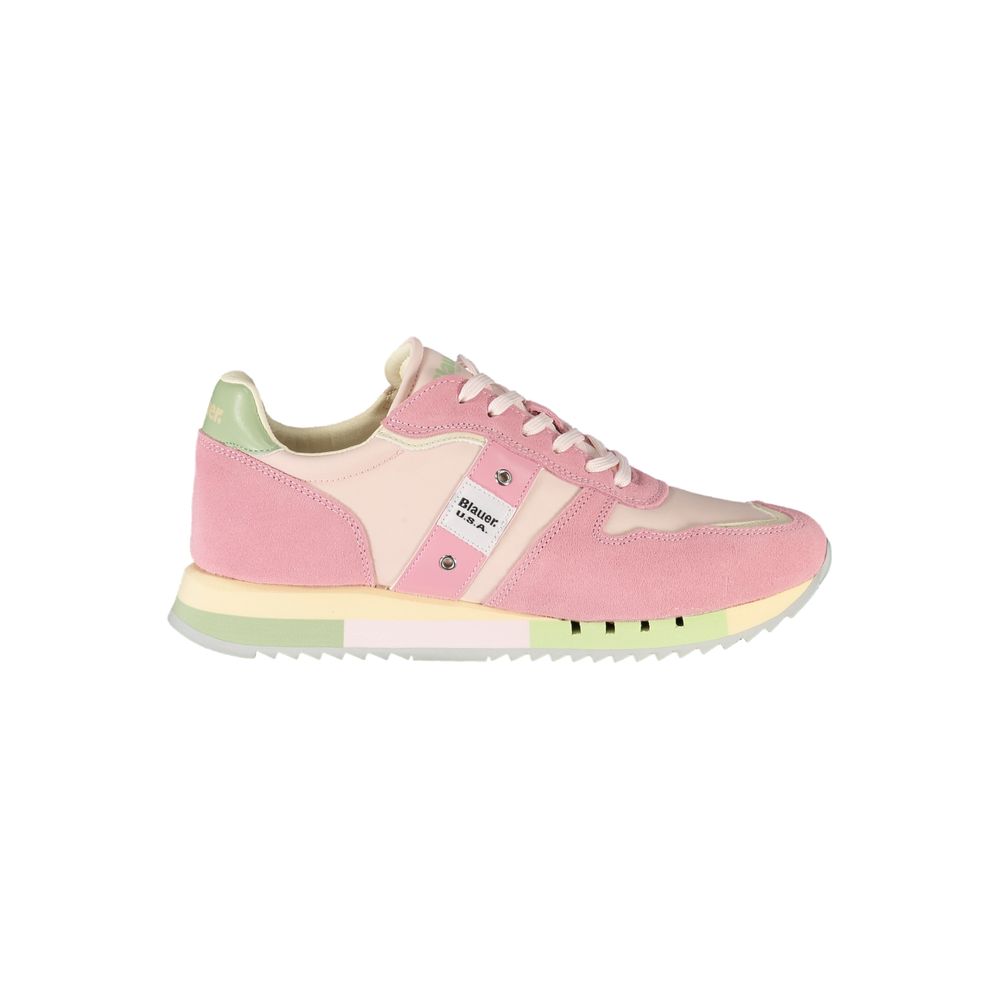 Blauer Rosa Polyurethane Women Sneaker - Zeiniez