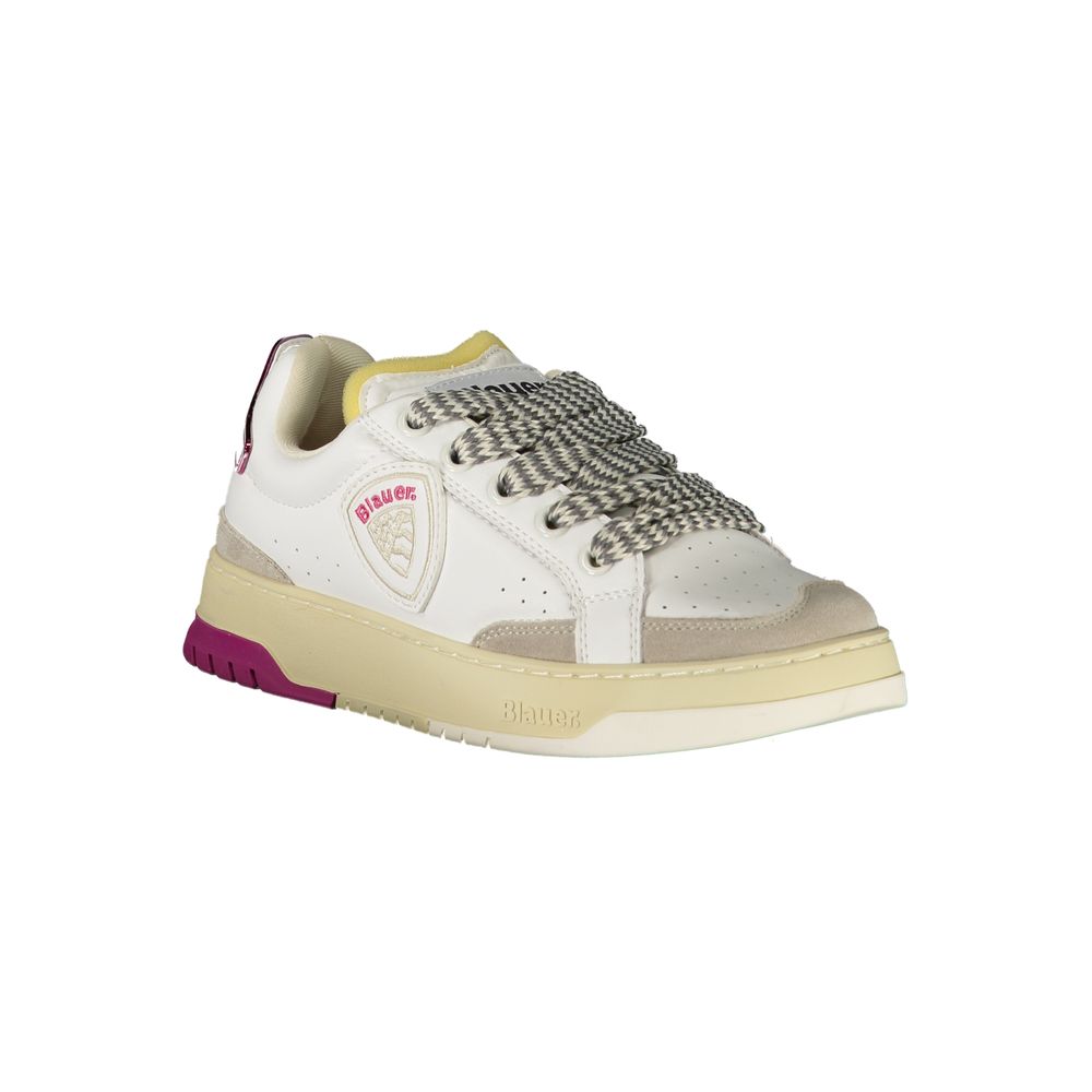 Blauer White Leather Women Sneaker - Zeiniez