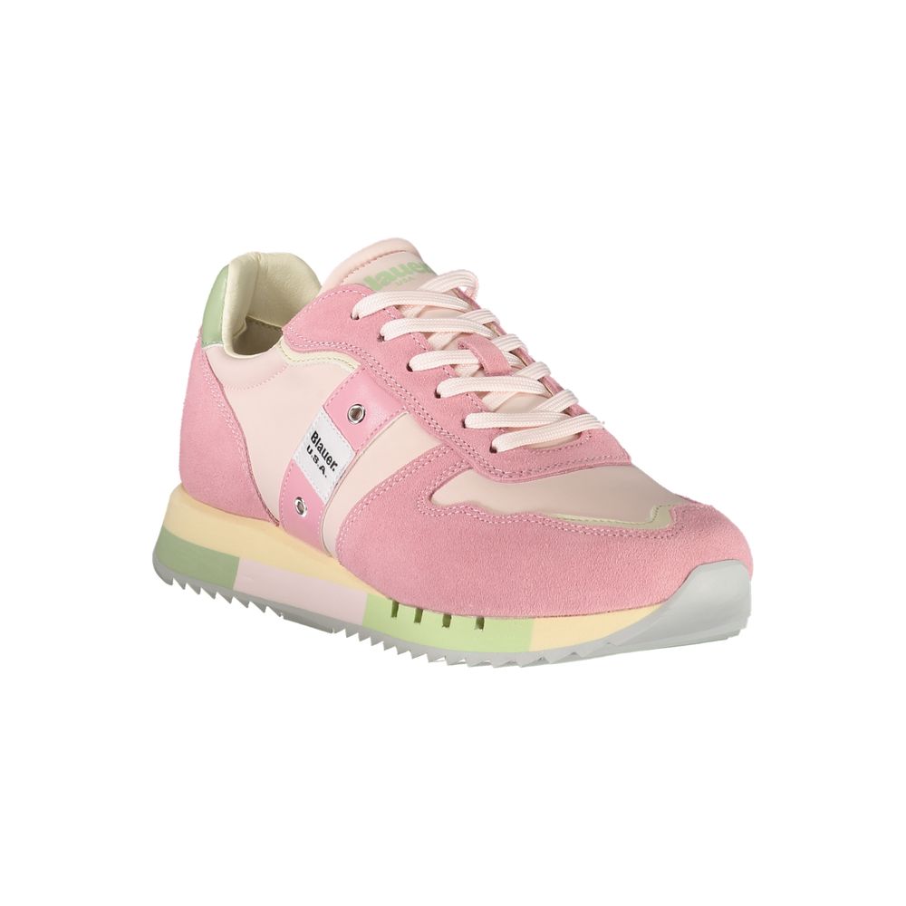 Blauer Rosa Polyurethane Women Sneaker - Zeiniez