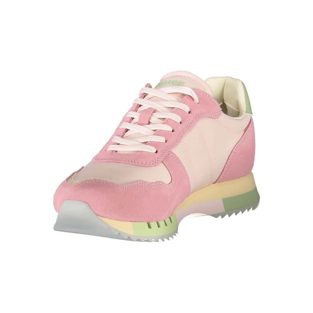 Blauer Rosa Polyurethane Women Sneaker - Zeiniez