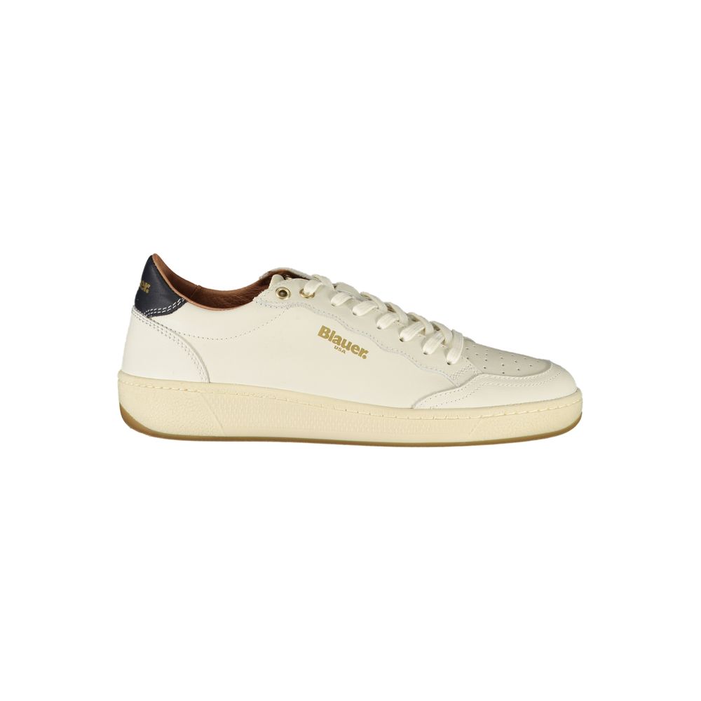 Blauer White Leather Women Sneaker - Zeiniez