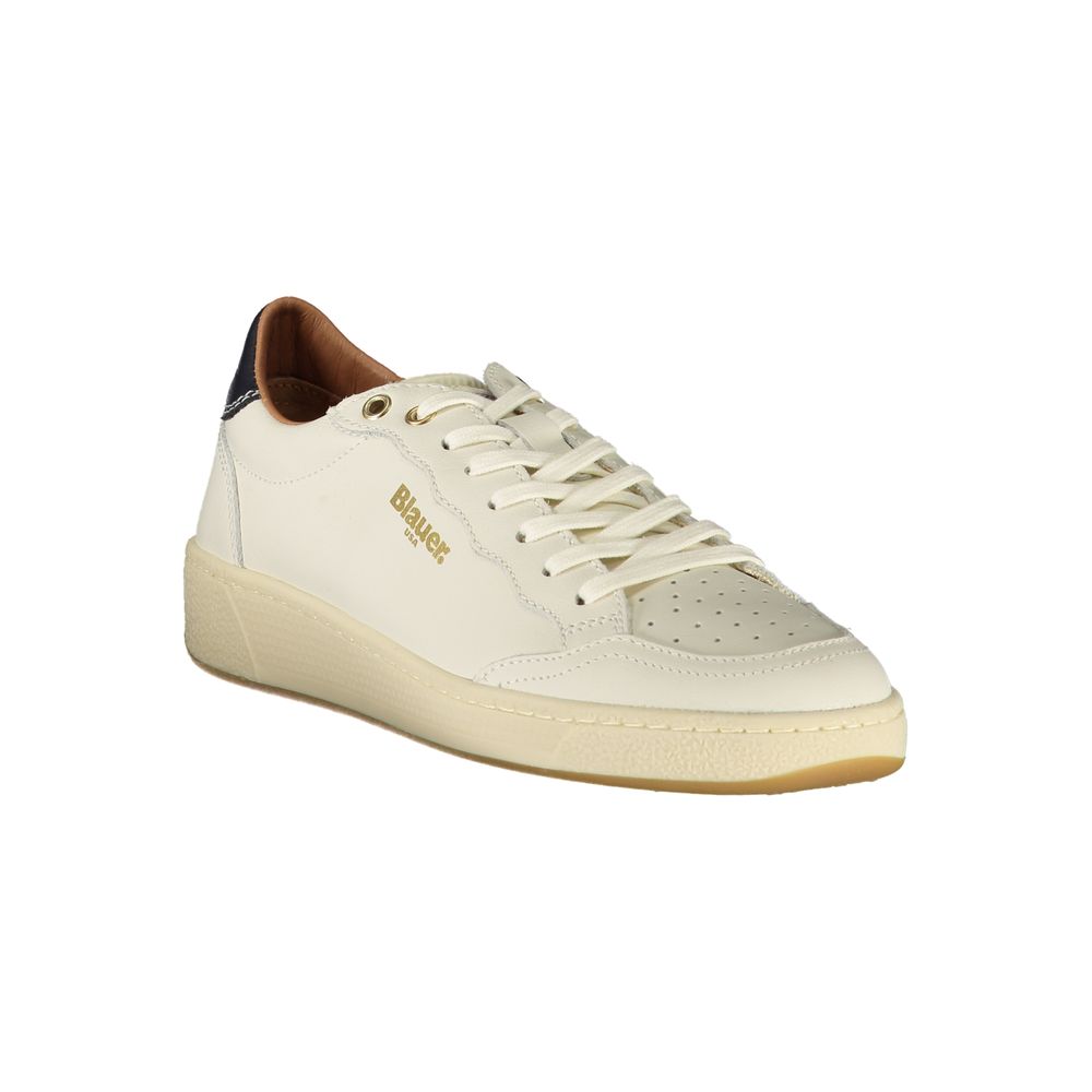 Blauer White Leather Women Sneaker - Zeiniez