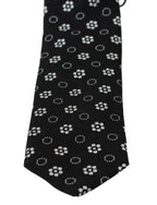 Dolce & Gabbana Black 100% Silk Floral Print Print Classic Tie - Zeiniez