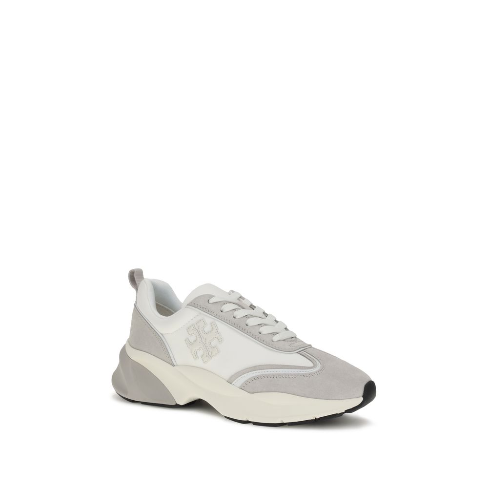 Tory Burch White Calf Leather Bos Taurus Athletic Sneakers