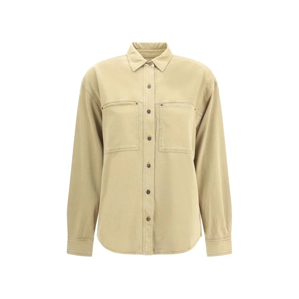 Marant Etoile Beige Cotton Dress Shirt - Zeiniez