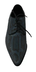 Dolce & Gabbana Blue Python Leather Snakeskin Shoes - Zeiniez