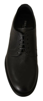 Dolce & Gabbana Black Lace Up Leather Men Formal Derby Shoes - Zeiniez
