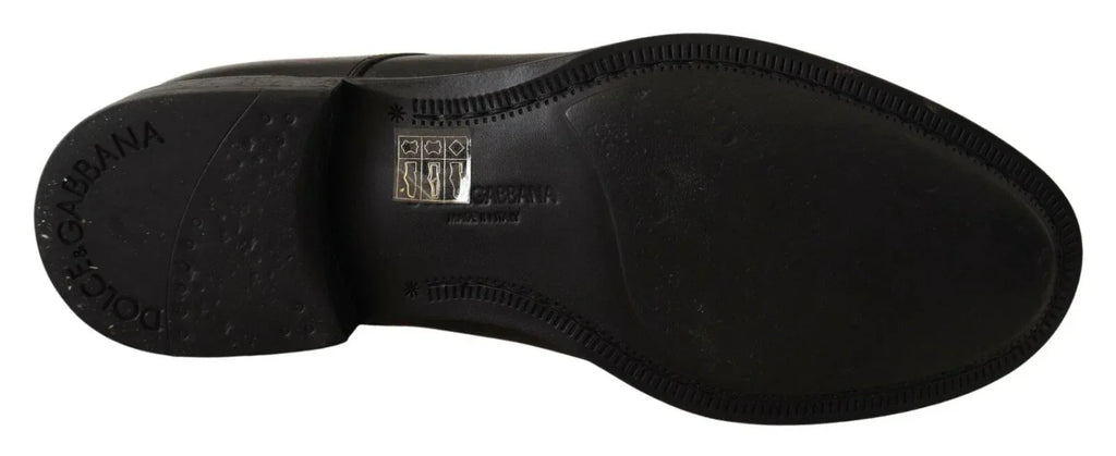 Dolce & Gabbana Black Lace Up Leather Men Formal Derby Shoes - Zeiniez