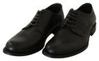 Dolce & Gabbana Black Lace Up Leather Men Formal Derby Shoes - Zeiniez
