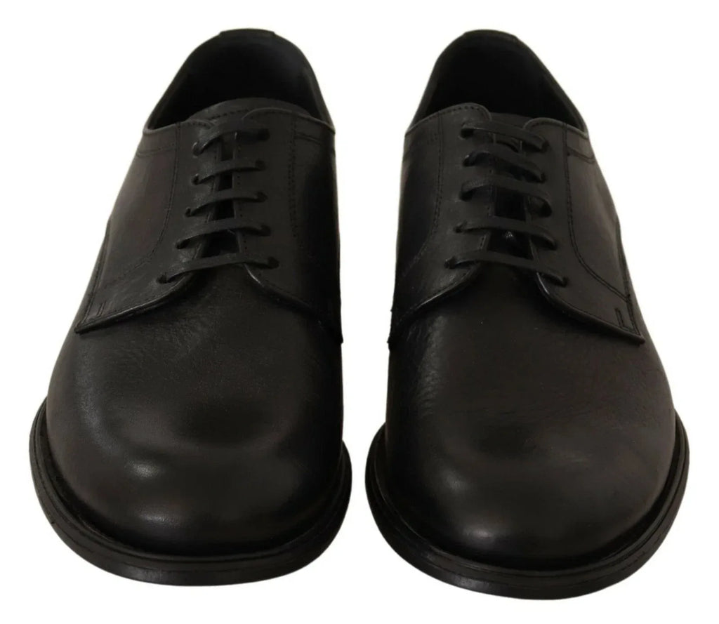 Dolce & Gabbana Black Lace Up Leather Men Formal Derby Shoes - Zeiniez