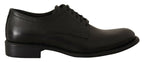 Dolce & Gabbana Black Lace Up Leather Men Formal Derby Shoes - Zeiniez