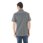Costume National "Gray Cotton Men's Shirt with Italian Collar" - Zeiniez