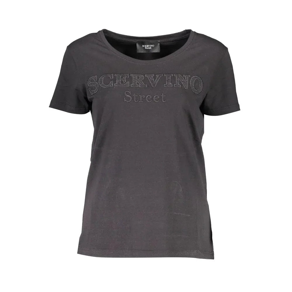 Scervino Street Black Cotton Women T-Shirt - Zeiniez