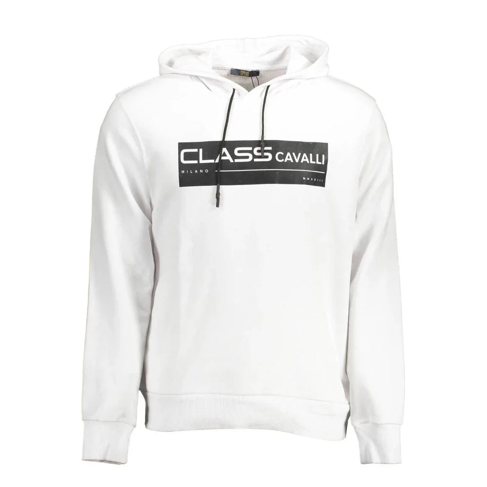 Cavalli Class White Cotton Men Sweatshirt - Zeiniez