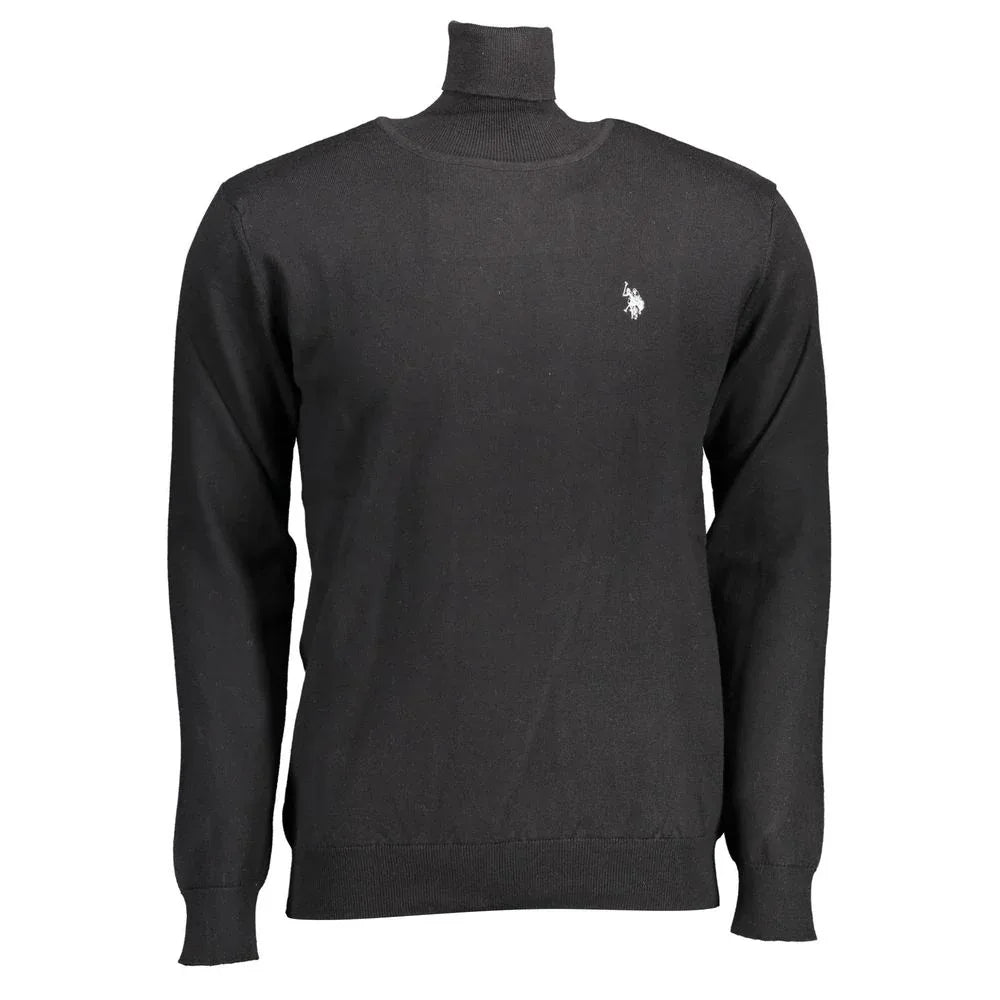 U.S. POLO ASSN. Black Cotton Men's Turtleneck Sweater - Zeiniez