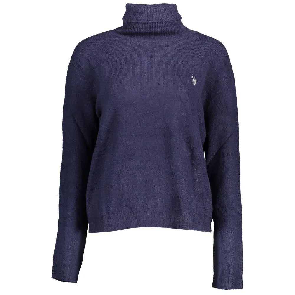 U.S. POLO ASSN. "Blue Acrylic Women Sweater with Turtleneck Detail" - Zeiniez