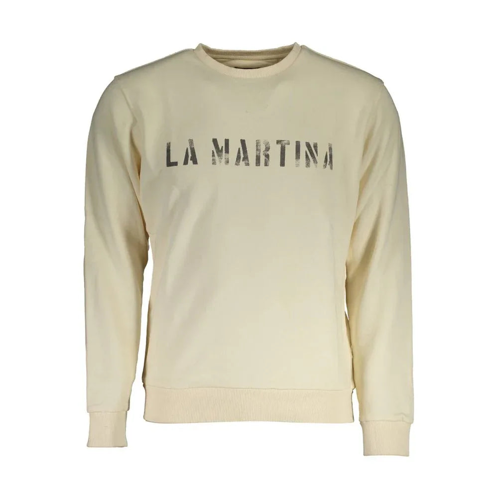 La Martina Bianco Cotton Mens Sweatshirt - Zeiniez