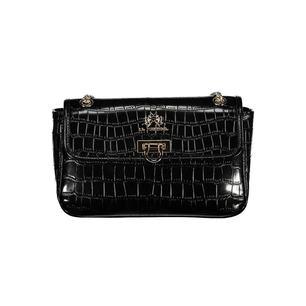 La Martina Nero Poliuretano Women Shoulder Bag - Zeiniez