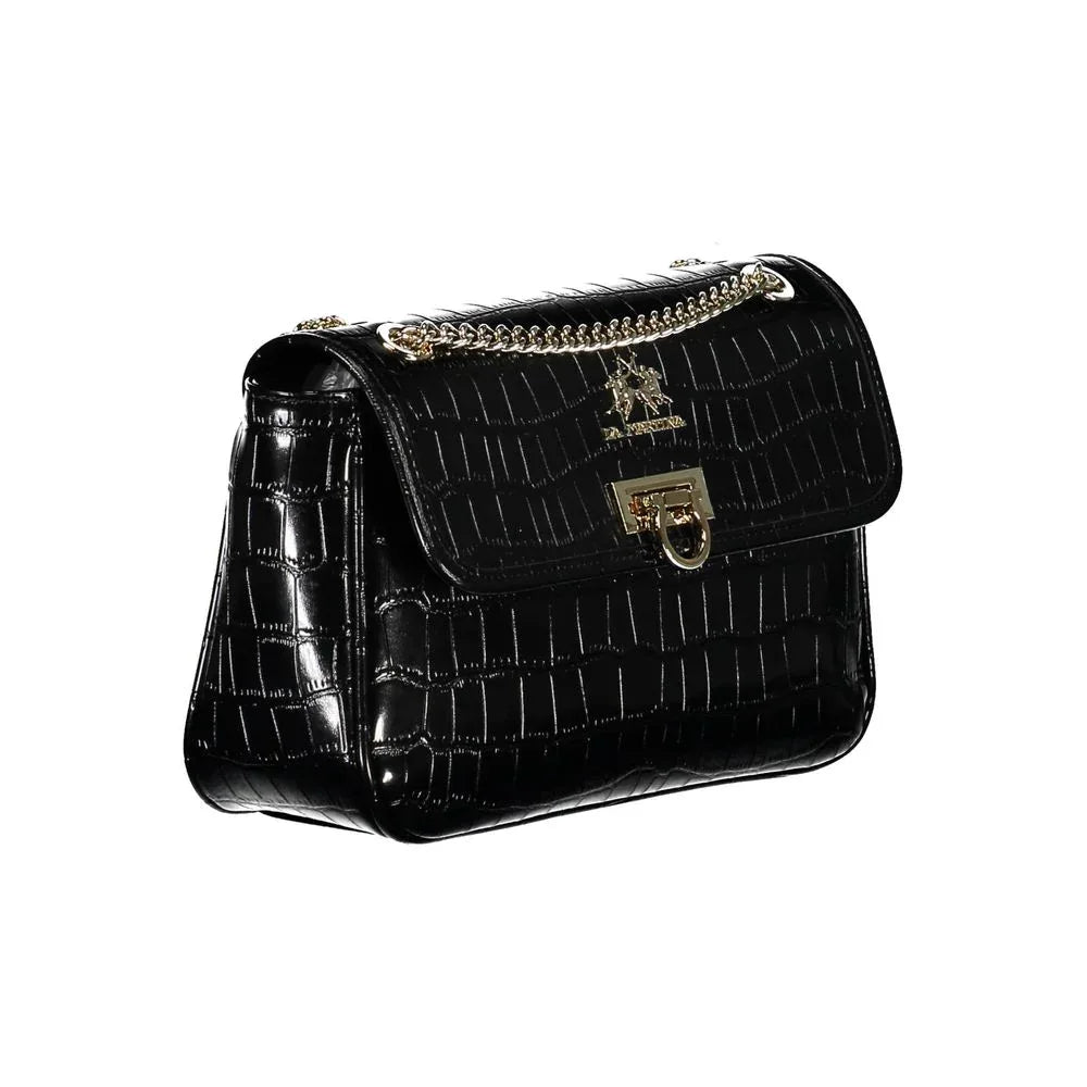 La Martina Nero Poliuretano Women Shoulder Bag - Zeiniez