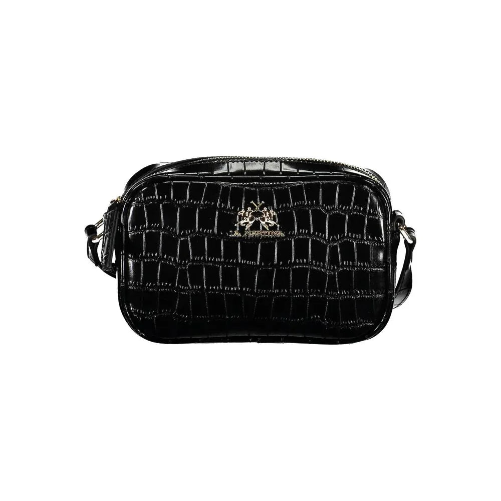 La Martina Black Polyurethane Women Shoulder Bag - Zeiniez