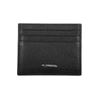 La Martina Black Leather Men Wallet Holder