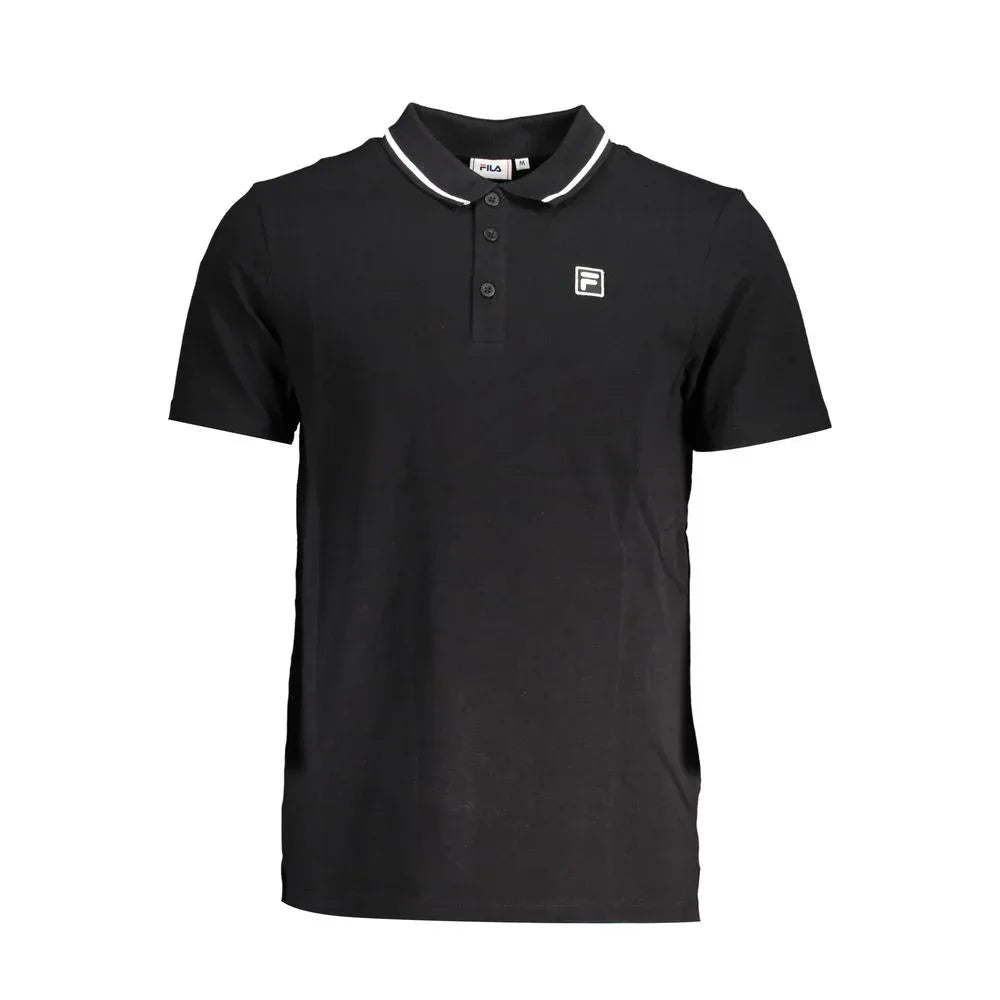 Fila Black Cotton Men Polo Shirt - Zeiniez