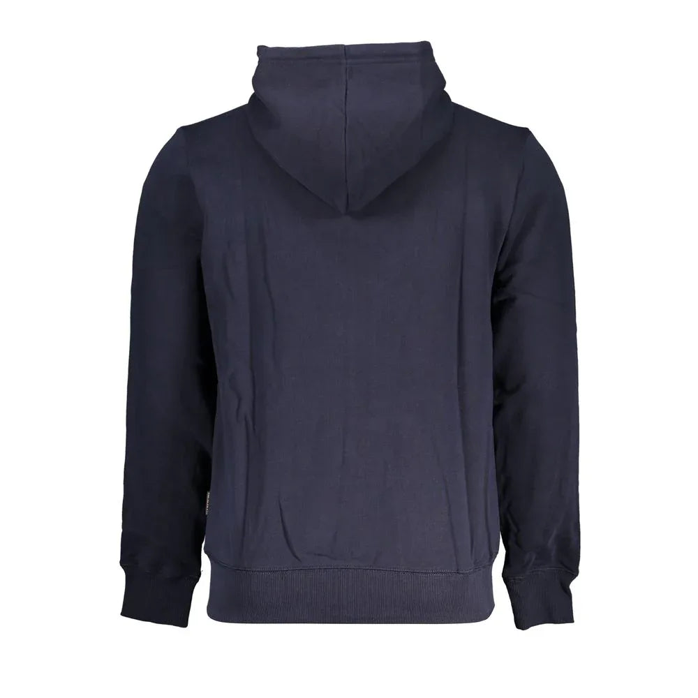 Napapijri Blue Cotton Men Sweater with Hood - Zeiniez
