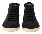 Dolce & Gabbana Gray Wool Cotton Casual High Top Sneakers - Zeiniez