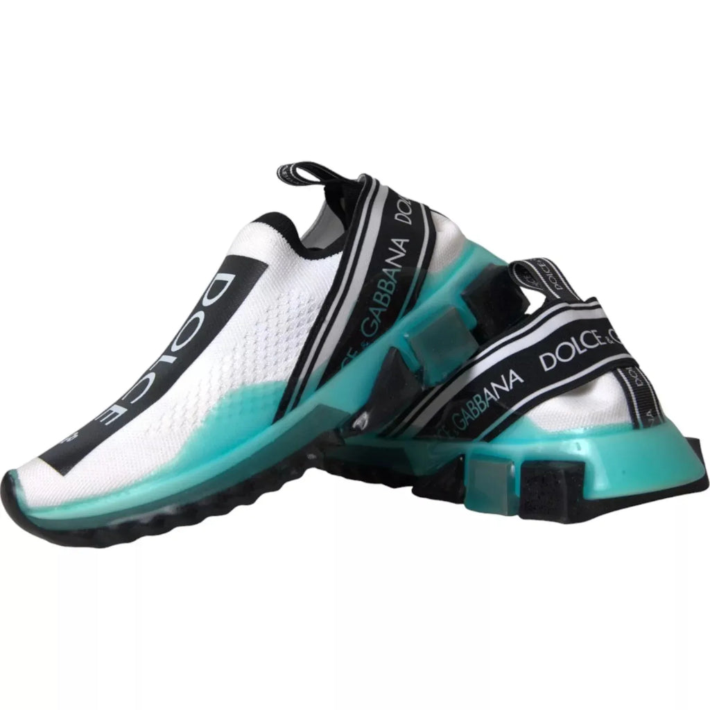 Dolce & Gabbana Black White Blue Slip On Sorrento Sneakers - Zeiniez