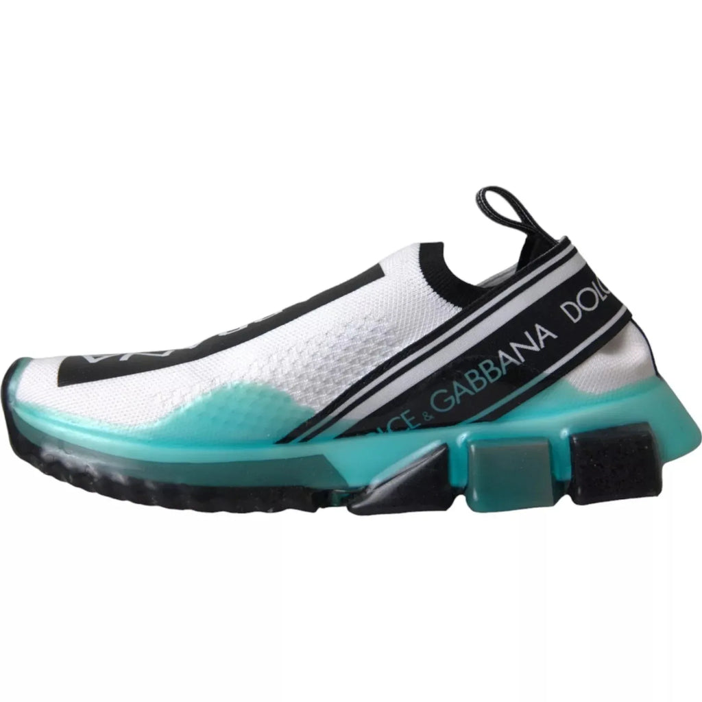 Dolce & Gabbana Black White Blue Slip On Sorrento Sneakers - Zeiniez