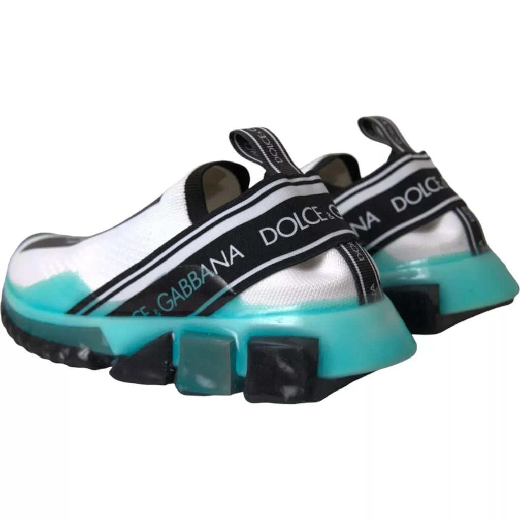Dolce & Gabbana Black White Blue Slip On Sorrento Sneakers - Zeiniez
