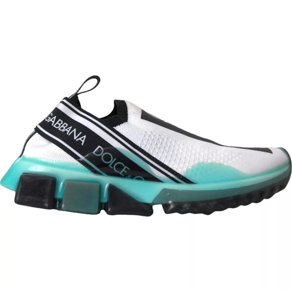 Dolce & Gabbana Black White Blue Slip On Sorrento Sneakers - Zeiniez