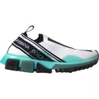 Dolce & Gabbana Black White Blue Slip On Sorrento Sneakers - Zeiniez