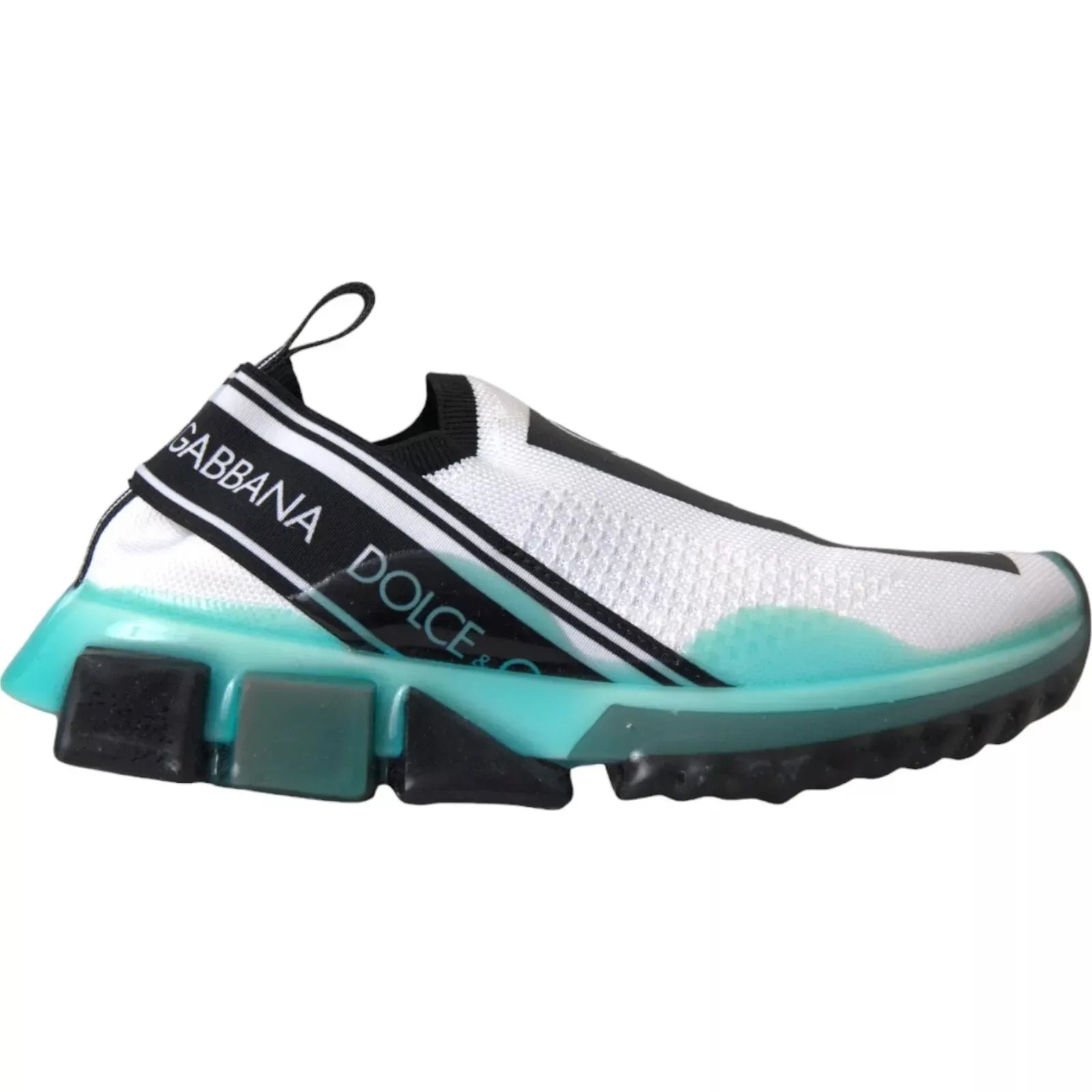 Dolce & Gabbana Black White Blue Slip On Sorrento Sneakers - Zeiniez