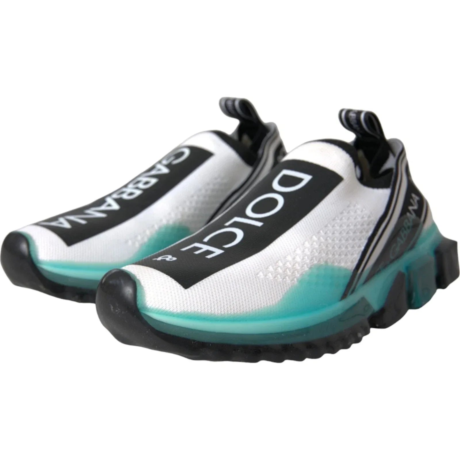 Dolce & Gabbana Black White Blue Slip On Sorrento Sneakers - Zeiniez