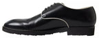 Dolce & Gabbana Black White Leather Formal Dress Shoes - Zeiniez