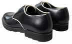 Dolce & Gabbana Black White Leather Formal Dress Shoes - Zeiniez