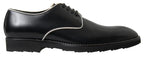 Dolce & Gabbana Black White Leather Formal Dress Shoes - Zeiniez