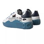 Dolce & Gabbana Blue White Printed Portofino Melt Sneakers - Zeiniez