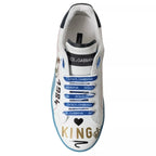 Dolce & Gabbana Blue White Printed Portofino Melt Sneakers - Zeiniez