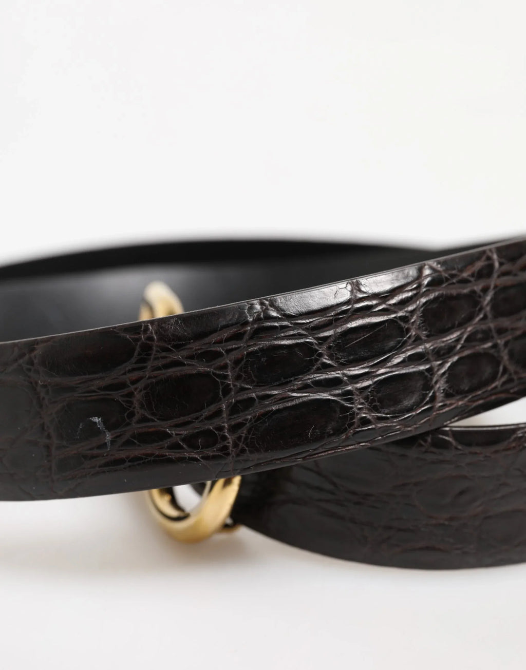 Dolce & Gabbana Black Exotic Leather DG Logo Buckle Belt - Zeiniez