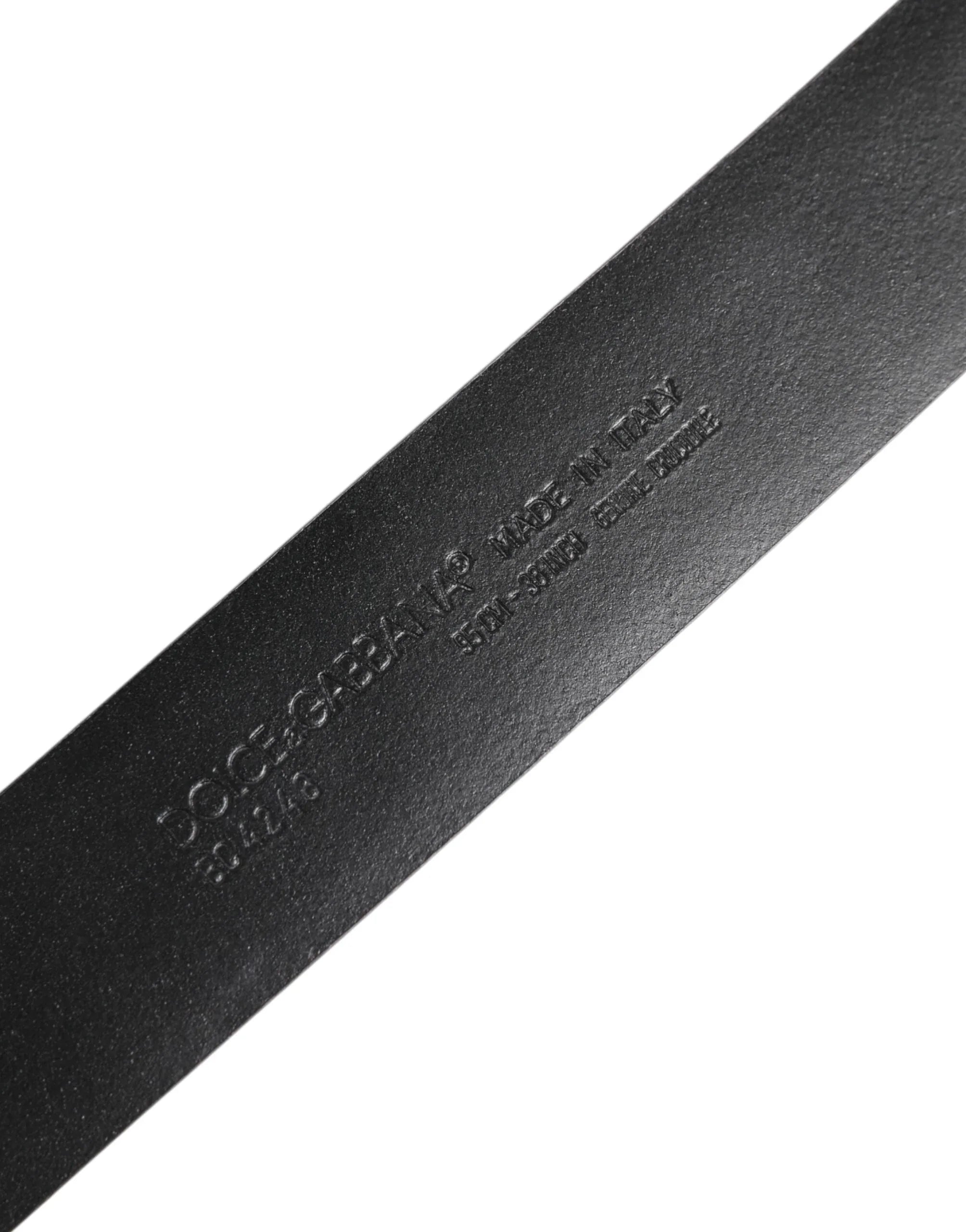 Dolce & Gabbana Black Exotic Leather DG Logo Buckle Belt - Zeiniez