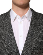 Dolce & Gabbana Black White Double Breasted Men Suit Blazer - Zeiniez