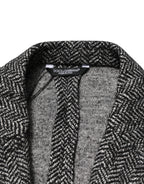 Dolce & Gabbana Black White Double Breasted Men Suit Blazer - Zeiniez