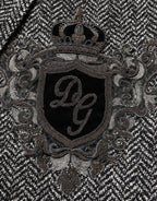 Dolce & Gabbana Black White Double Breasted Men Suit Blazer - Zeiniez