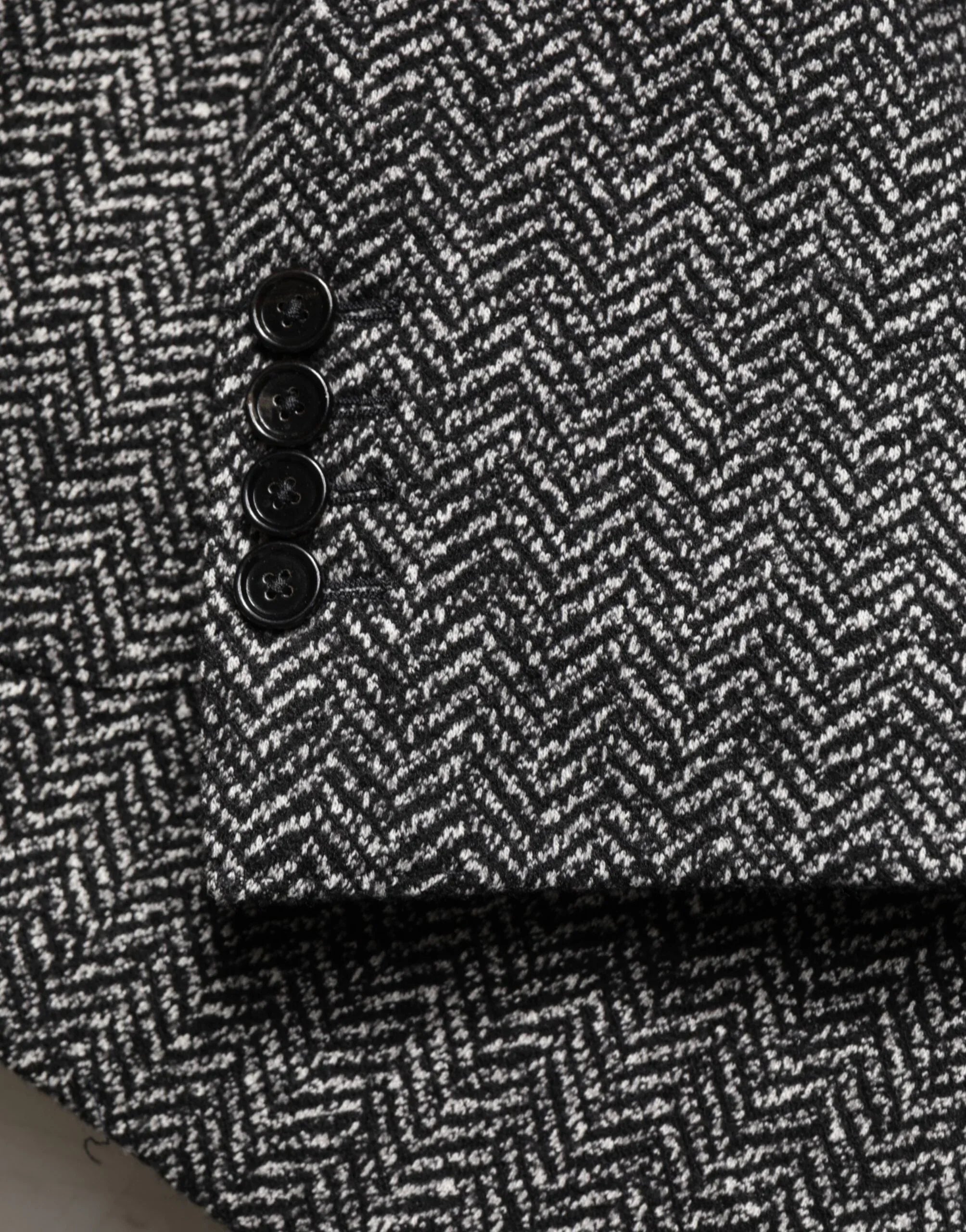 Dolce & Gabbana Black White Double Breasted Men Suit Blazer - Zeiniez