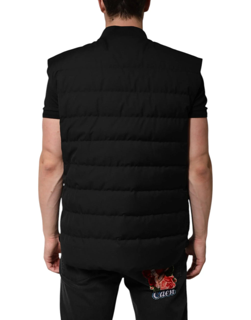Dolce & Gabbana Black Sleeveless Parka Logo Plaque Jacket - Zeiniez