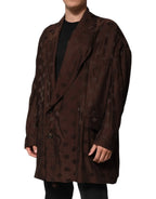 Dolce & Gabbana Brown Polyester Logo Monogram Coat Jacket - Zeiniez