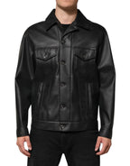 Dolce & Gabbana Black Polyester Button Down Biker Jacket - Zeiniez