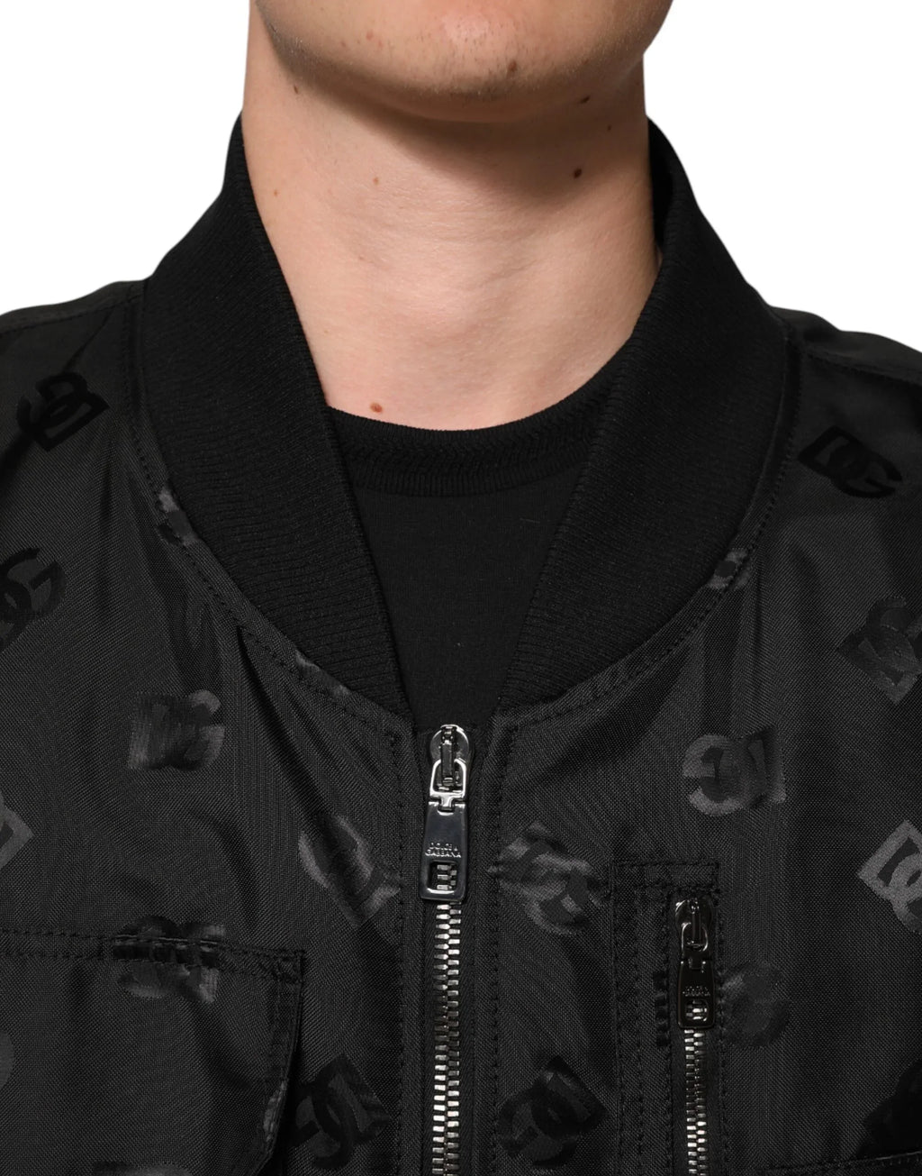 Dolce & Gabbana Black Cargo Windbraker Logo Mania Jacket - Zeiniez